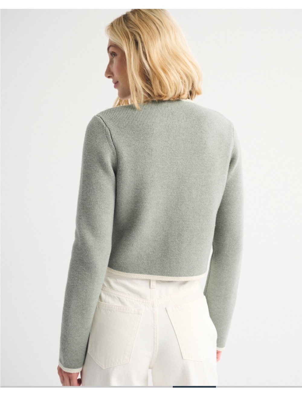 NWT Abercrombie & Fitch Collarless Sweater Jacket - Picture 5 of 6